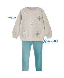Completo leggings e felpa lustrini bambina, Mayoral 4706