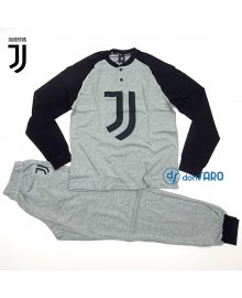 Pigiama uomo caldo cotone grigio melange, JUVENTUS B2JU14116