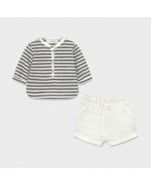 Completo pantaloncino e maglia a righe neonato, Mayoral 1222