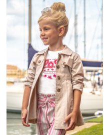 Giacca modello trench con fiocco bambina, Mayoral 3446