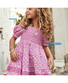 Vestito stampato nido d'ape bambina, Mayoral 3932