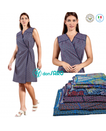 Copriabito donna cotone ad incrocio senza maniche 0405 0406