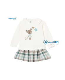 Completo gonna quadri e maglietta neonata, Mayoral 2927