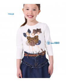 Maglietta stampata cotone bambina, Mayoral 4005