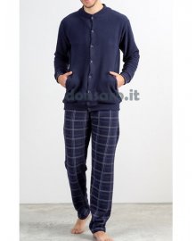 Pigiama uomo con Cardigan punto milano, Gary F60078