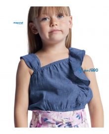 Blusa volant lino bambina, Mayoral 3176