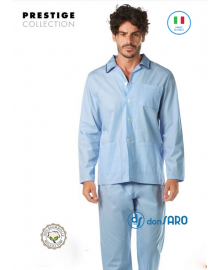 Pigiama uomo cotone popeline giacca e pantalone aperto 0101