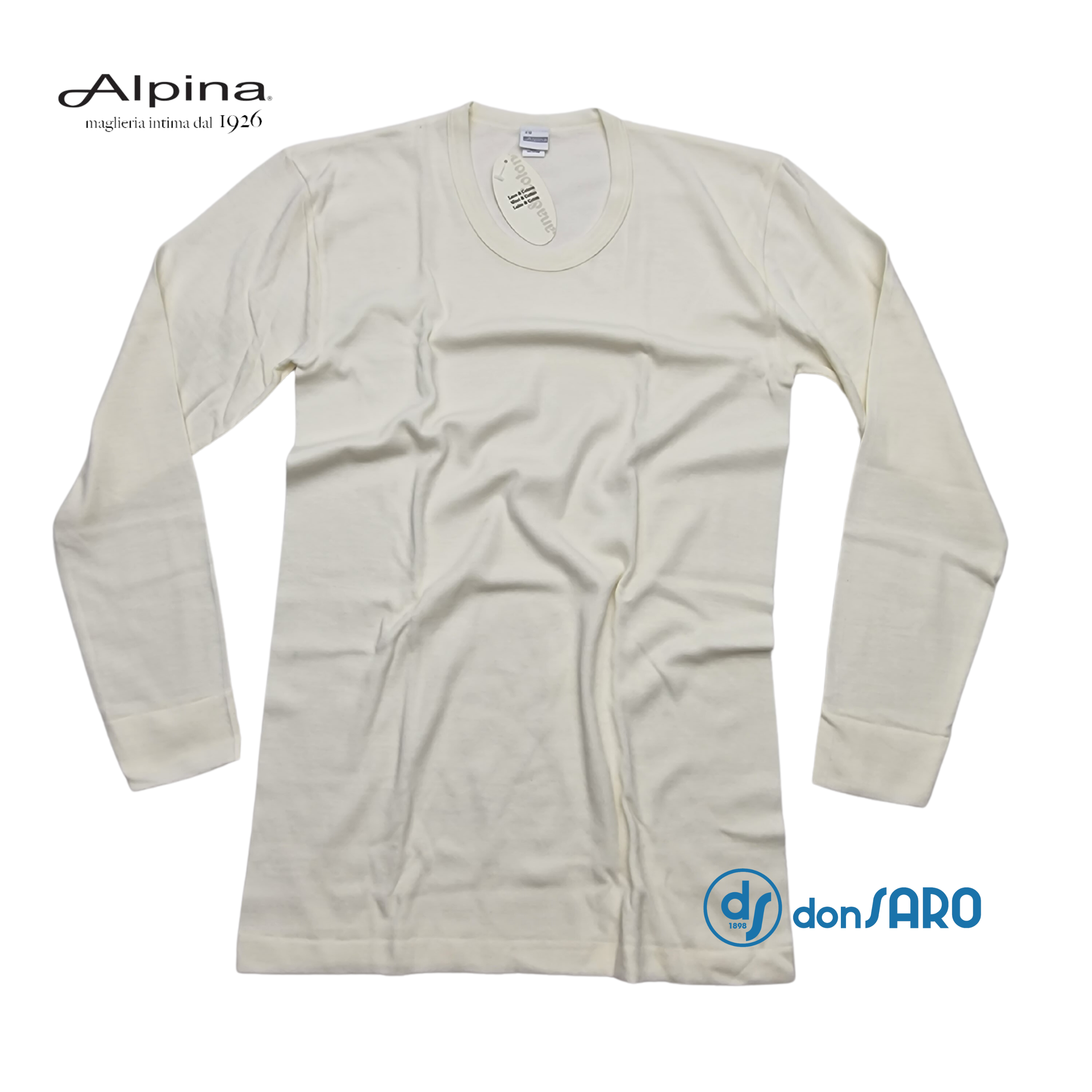 Maglia intima uomo manica lunga cotone e lana ALPINA ANR001 Don Saro