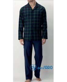 Perofil, pigiama uomo flanella quadro verde blu, 92390