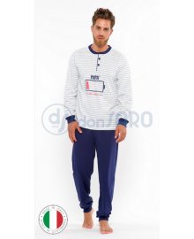 Pigiama uomo manica lunga cotone, Gary Famiglia L60100