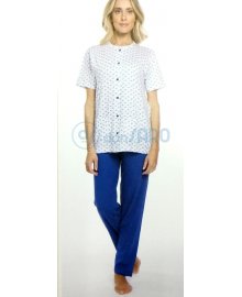 Pigiama donna cotone manica corta con giacca, Karel 8004