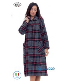 Vestaglia donna lana abbottonata dis. scozzese, B&B Brunella