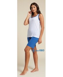 Pigiama donna cotone spalla larga e bermuda, Karelpiù 2306