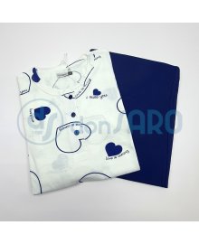 Pigiama donna cotone manica lunga Cuori, Karel KC0086